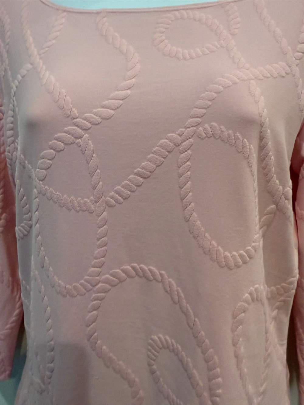 J Mclaughlin Pink Textured Rope-Pattern Top. Small - Picture 3 of 9